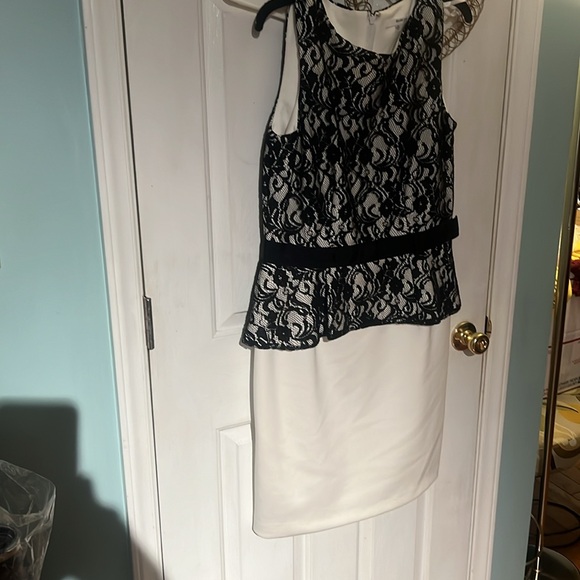 Studio One NY NWT, crème with black lace overlay. Size 12 - Picture 2 of 6
